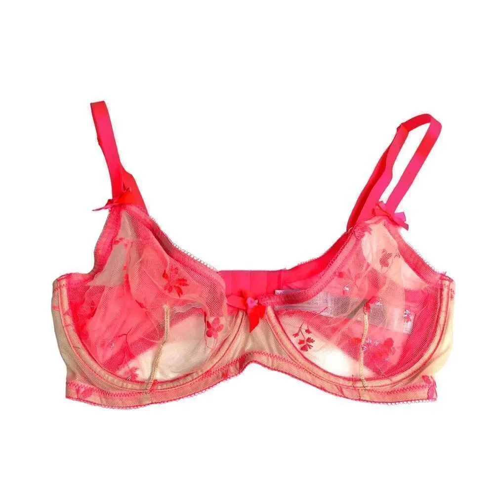 Savage x Fenty Foiled Sprigs Embroidered Unlined‎ Bra Sz 34D